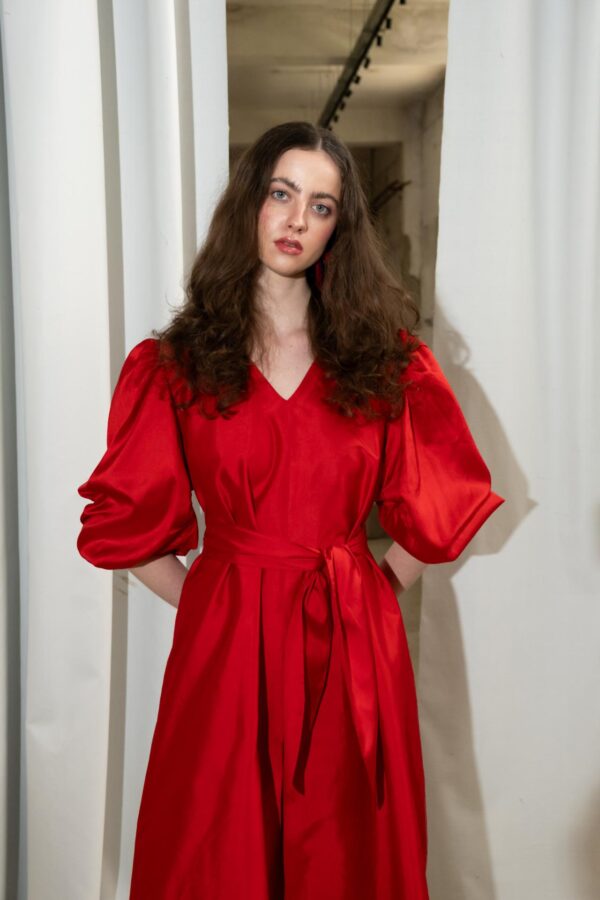 Scarlet belted dress